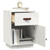Bedside Cabinet White 40x34x55 cm Solid Wood Pine 818307