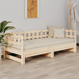 Pull-out Day Bed without Mattress 2x cm Solid Wood Pine 820766