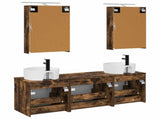 Bathroom Cabinet Set 5 pcs Smoked Oak Engineered Wood 3406595