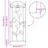Garden Fence 3 pcs Black 110 x 40 cm Steel 42021362