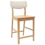 Dining Chairs 2 pcs Natural 48 x 49 x 95 cm Solid Rubber Wood 42020477