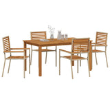 Garden Dining Set 5 pcs Beige Solid Acacia Wood 3365519