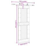 Sliding Door NARVIK Natural and Black 80 x 210 cm 3445312