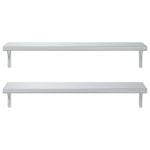 Wall Shelves 2 pcs 100x30 cm Silver Stainless Steel 3214503