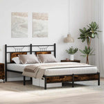 Bed Frame without Mattress Smoked Oak 137x190 cm Engineered Wood 4106889