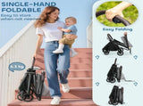 Foldable Baby Stroller with Adjustable Seat, 5-Point Harness, Canopy, Basket, 6.3kg Lightweight & T3398P422798