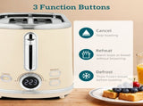 Polished Retro 40-100&degC Kettle and Toaster Set - Cream T3398P425424