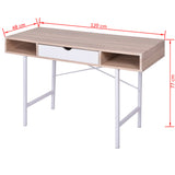 Desk with 1 Drawer Oak and White 20135