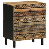 Bed Cabinet Black 50x33x60 cm Solid Rough Wood Mango 4018636