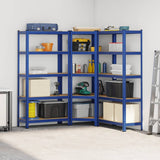 3 Piece 5-Layer Shelves Set Blue Steel&Engineered Wood 3307626