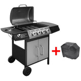 Gas Barbecue Grill 41 Cooking Zone Black and Silver 41901