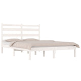 Bed Frame without Mattress White Solid Wood Pine Small Double 3103619