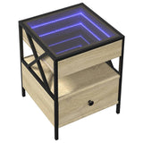 Bedside Table with Infinity LED Sonoma Oak 40x40x51 cm 3284102