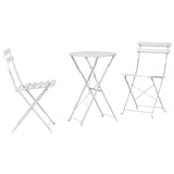 Folding Bistro Set 3 pcs White Steel 42002968