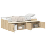 Storage Bed Frame Sonoma oak 100 x 200 cm Engineered wood 3335183