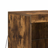 Sideboard with LED Lights Smoked Oak 41x37x67 cm 836725