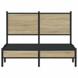 Metal Bed Frame without Mattress Sonoma Oak 120x190 cm Small Double 4007865