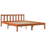 Bed Frame without Mattress Wax Brown 150x200 cm King Size Solid Wood Pine 844810