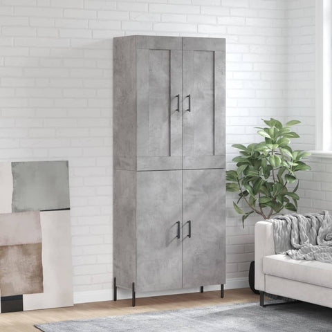 Highboard Concrete Grey 69.5x34x180 cm Engineered Wood 3199565