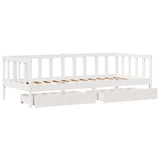 Daybed with Drawers without Mattress White 90x200 cm Solid Wood 3302072