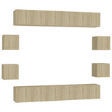 10 Piece TV Cabinet Set Sonoma Oak Engineered Wood 3078962
