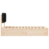 Bed Frame with Upholstered Headboard Black 75 x 190 cm 877811