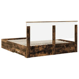 Bed Frame with Drawer Smoked Oak 180 x 200 cm Engineered Wood 3411275