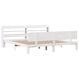 Bed Frame with Headboard without Mattress White 180x200 cm Super King 3306834