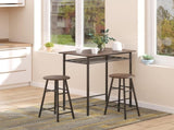 Bar Table Set, Bar Table and Stools Set, Footrest and Storage Shelf, for Kitchen, Dining Room, Pub, T3398P343022