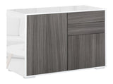 High Gloss Frame Sideboard, Side Cabinet, Push-Open Design with 2 Drawer for Living Room, Bedroom, T3398P328286