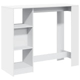 ZNTS Bar Table with Shelf White 124x46x103.5 cm Engineered Wood 854391