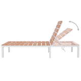 Sunlounger White and brown Aluminium and WPC Standard 42868