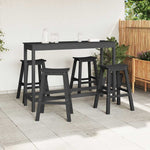 Garden Bar Set 4 pcs Black HDPE 3335805