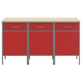 Work Cabinet with Drawer 3 pcs Red and Grey 150 x 55 x 85 cm 3321367