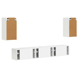 TV Cabinet Set 5 pcs High Gloss White Engineered Wood 3409073