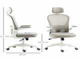 Multi-Adjustable Office Chair, with Lumbar Support, Headrest and Mesh Back - Grey T3398P329884