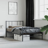 Metal Bed Frame without Mattress with Footboard Black 90x200cm 352491