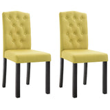Dining Chairs 2 pcs Green Fabric 249251
