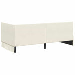 Corner Bed Frame with Headboard Cream 90 x 200 cm Velvet 42016273