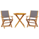 ZNTS 3 Piece Bistro Set Anthracite Fabric and Solid Wood 3281857