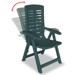 Reclining Garden Chairs 6 pcs Plastic Green 275070