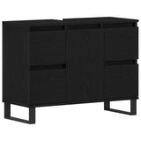 Bathroom Cabinet Black Oak 80 x 33 x 60 cm Engineered Wood 862895