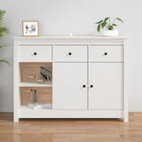 ZNTS Sideboard White 100x35x74 cm Solid Wood Pine 814555