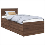 Daybed Manual Brown Oak and Black 90 x 200 cm Engineered Wood 3408535