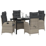 Garden Dining Set with Cushion 5 pcs Light Grey Poly Rattan 3380521