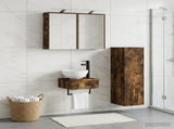 Bathroom Cabinet Set 4 pcs Smoked Oak Engineered Wood 3407371