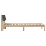 Bed frame Brown and dark grey 90 x 190 cm Solid pine wood 878645