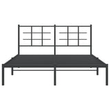 Metal Bed Frame without Mattress with Headboard Black 160x200cm 355564