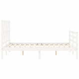 Bed Frame without Mattress White 120x200 cm Solid Wood 3194372
