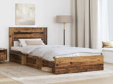 Bed Frame with Headboard Old Wood 75 x 190 cm Solid Pine Wood 3409821